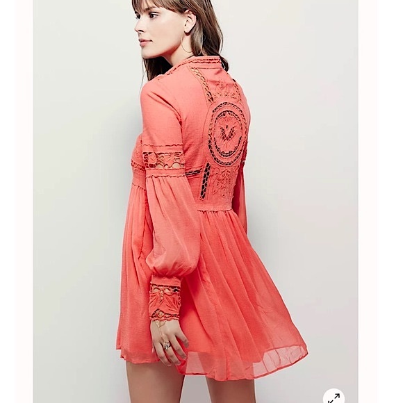 Free People In Dreamland Mini Dress in Wood Ash. Size XS. NWOT - Picture 6 of 12